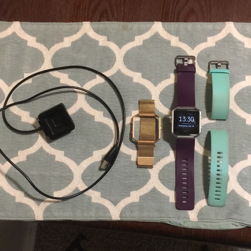 Fitbit blaze smart watch with charger and bands